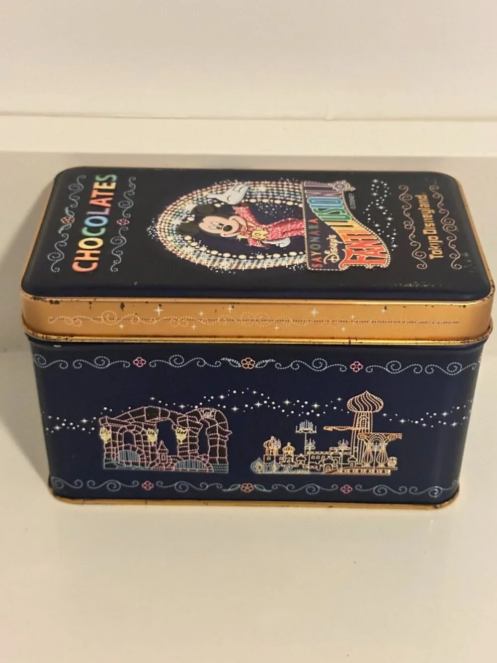 Vintage Tokyo Disneyland Fantillusion Tin Box 2001 Rare Disney Collectible